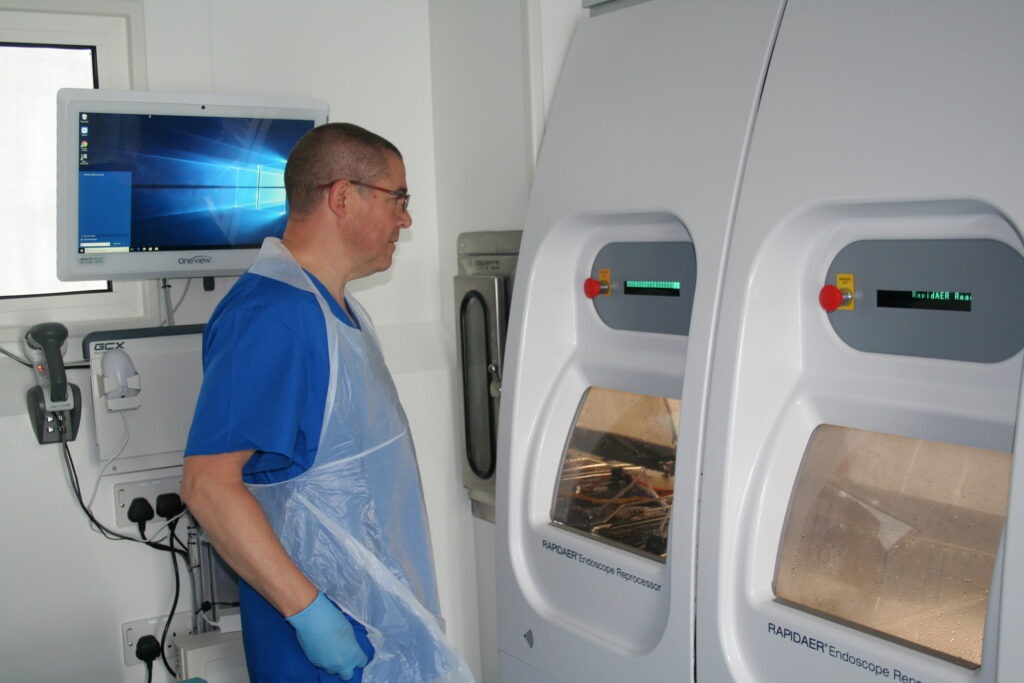Endoscope reprocessors in a Vanguard Mobile Decontamination Unit